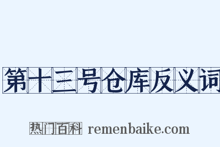 第十三号仓库反义词是什么意思的图片